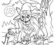 Coloriage Dessin anim&eacute; sur le th&egrave;me de Halloween