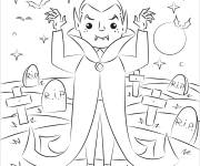 Coloriage Dracula qui sort la nuit  de 31 octobre