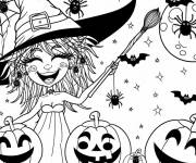Coloriage Dr&ocirc;le de Halloween