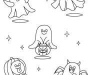 Coloriage &Eacute;motion des fant&ocirc;mes sur le th&egrave;me d Halloween