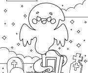 Coloriage Fant&ocirc;me dans la cimeti&egrave;re