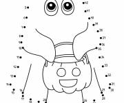 Coloriage Fant&ocirc;me de Halloween par num&eacute;ro &agrave; relier