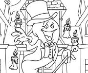 Coloriage Fant&ocirc;me devant la maison hant&eacute;e de dessin anim&eacute;