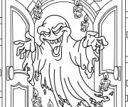 Coloriage Fant&ocirc;me hideux de Halloween