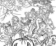 Coloriage Foret de Halloween pour adulte