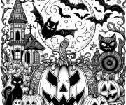 Coloriage Halloween adulte en ligne