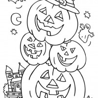 Coloriage et dessins gratuit Halloween Bonhomme de citrouilles à imprimer