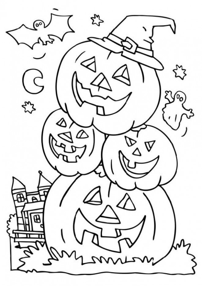 Coloriage Halloween Bonhomme De Citrouilles Dessin Gratuit à