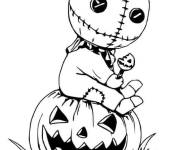 Coloriage Halloween dessin&eacute; &agrave; la main