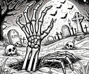 Coloriage Halloween, le jour des morts