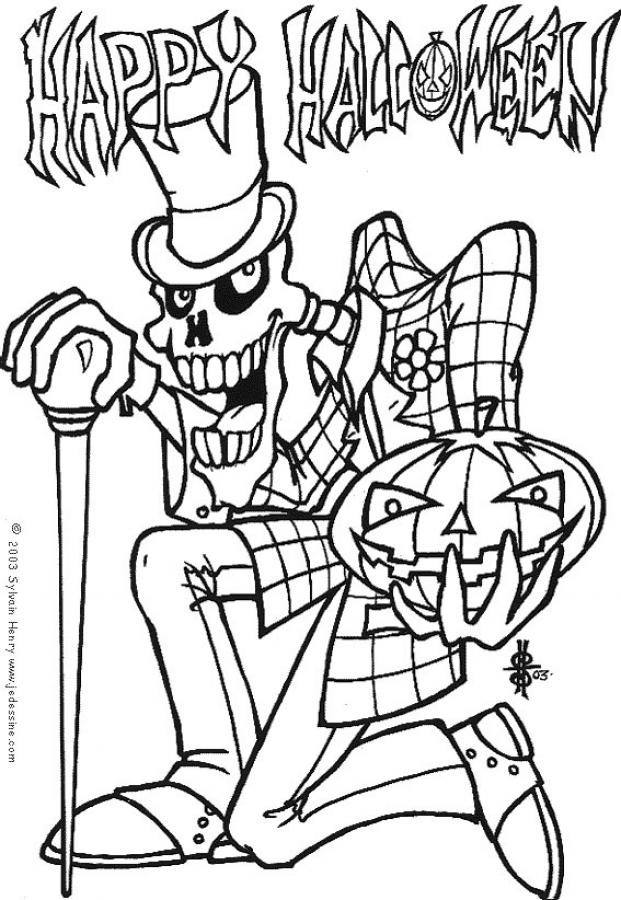 Coloriage et dessins gratuits Halloween qui fait peur à imprimer