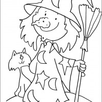 Coloriage et dessins gratuit Halloween sorcière drôle à imprimer