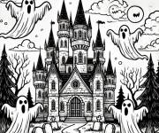 Coloriage Halloween terrifiant