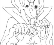 Coloriage Halloween vampire méchant