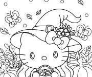 Coloriage Hello Kitty kawaii Halloween