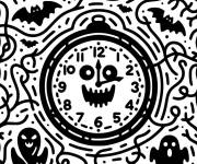 Coloriage horloge hant&eacute;e