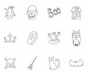 Coloriage Icones de Halloween