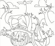 Coloriage Jack-o'-lantern de Halloween effrayant