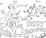 Coloriage Joyeux Halloween licorne