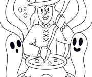 Coloriage Joyeux Halloween vectoriel