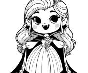 Coloriage La princesse vampire de Halloween