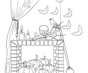 Coloriage La veille de la Toussaint