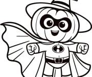 Coloriage Le petit superh&eacute;ros mignon pour Halloween