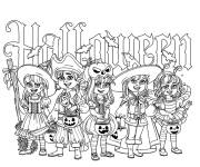 Coloriage Les costumes des enfants pour la fete de Halloween
