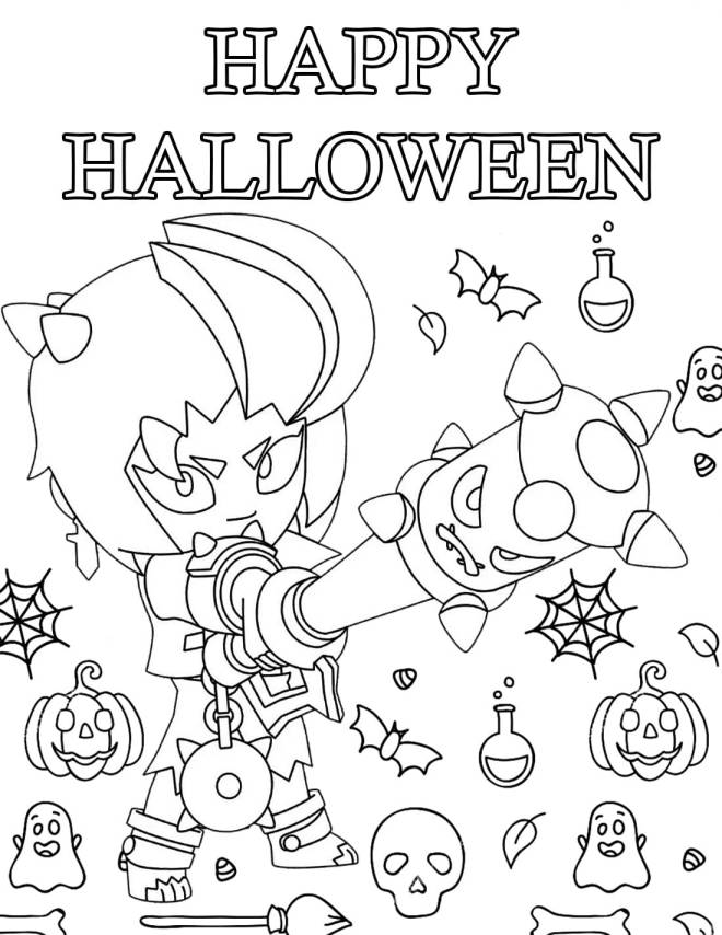 Coloriage et dessins gratuits Mignon Halloween à imprimer