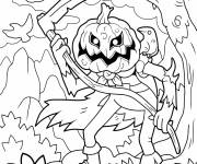 Coloriage Monstre Halloween qui fait peur
