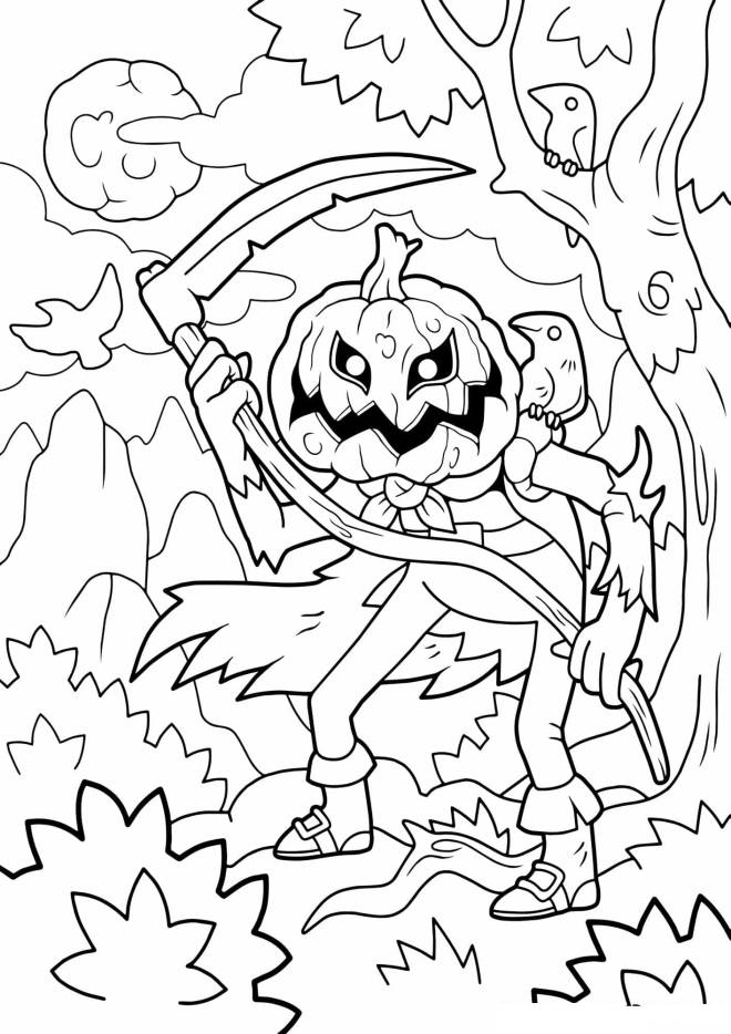 Coloriage et dessins gratuits Monstre Halloween qui fait peur à imprimer