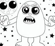 Coloriage Monstre kawaii pour Halloween