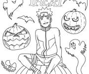 Coloriage Naruto pou Halloween