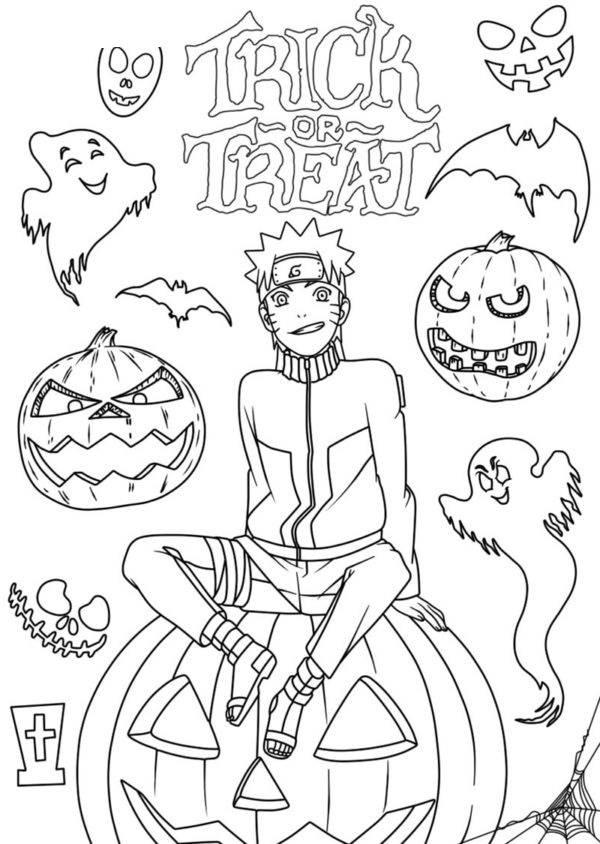 Coloriage et dessins gratuits Naruto pou Halloween à imprimer