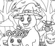 Coloriage Panier de bonbons d'Halloween