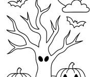 Coloriage Paysage de halloween