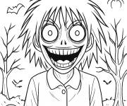 Coloriage Paysage Manga de Halloween