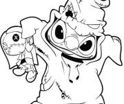 Coloriage Personnage de cartoon sur le th&egrave;me de Halloween