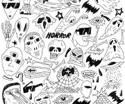 Coloriage Personnages de Halloween tout drole