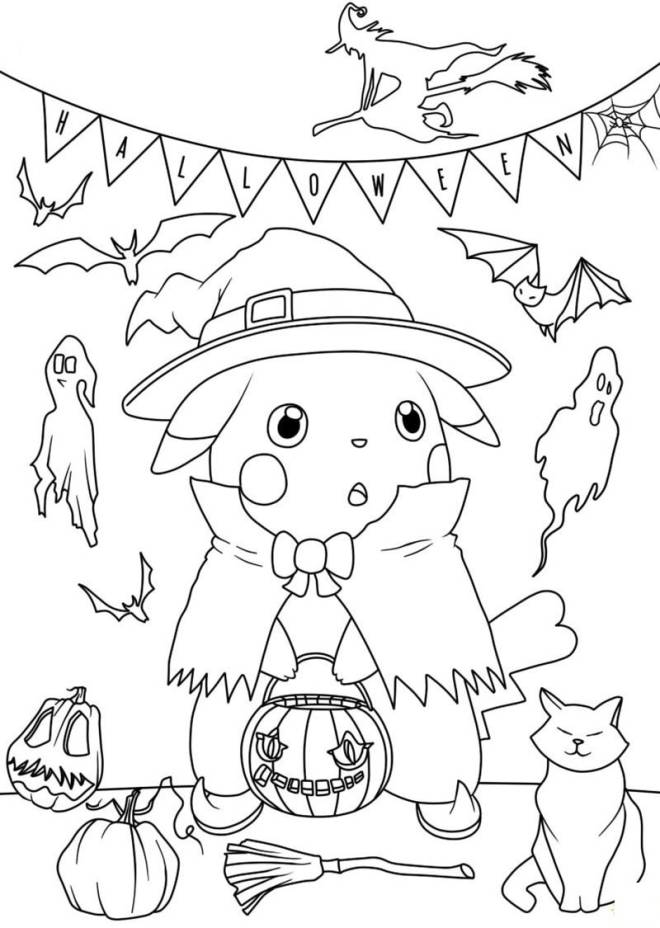 Coloriage et dessins gratuits Pokémon Halloween à imprimer