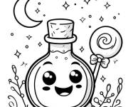 Coloriage Potion magique pour Halloween