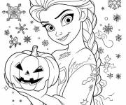 Coloriage Reine de neige pour Halloween