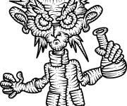 Coloriage Scientifique m&eacute;chant cr&eacute;e la potion magique