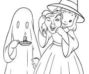 Coloriage Sorci&egrave;re et fant&ocirc;me