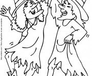 Coloriage et dessins gratuit Sorcières font la fête à imprimer