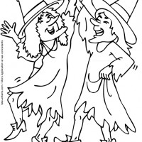 Coloriage et dessins gratuit Sorcières font la fête à imprimer