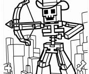 Coloriage Squelette Minecraft de Halloween