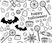 Coloriage Symboles de a f&ecirc;te de Halloween