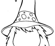Coloriage T&ecirc;te de sorci&egrave;re de Halloween &agrave; dessiner