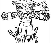 Coloriage Un &eacute;pouvantail